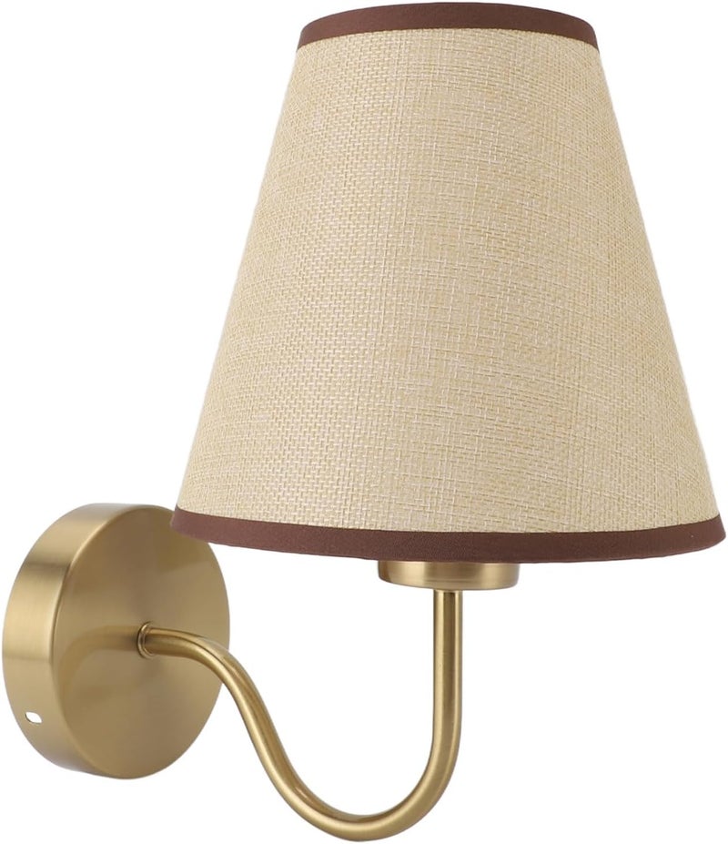 Linen Modern Decorative Wall Lamp for Bedroom Living Room Hallway 110‑220V, Simple Installation, for Indoor Home Office, Iron Linen 6.3in X 6.7in - Image 3