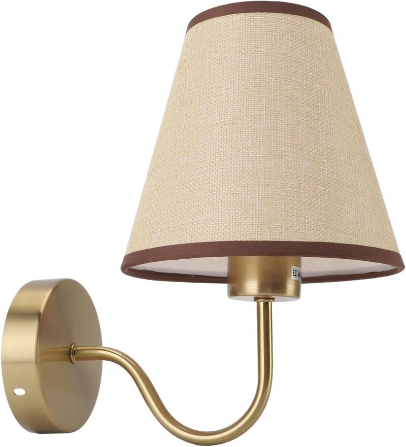 Linen Modern Decorative Wall Lamp for Bedroom Living Room Hallway 110‑220V, Simple Installation, for Indoor Home Office, Iron Linen 6.3in X 6.7in - Image 2