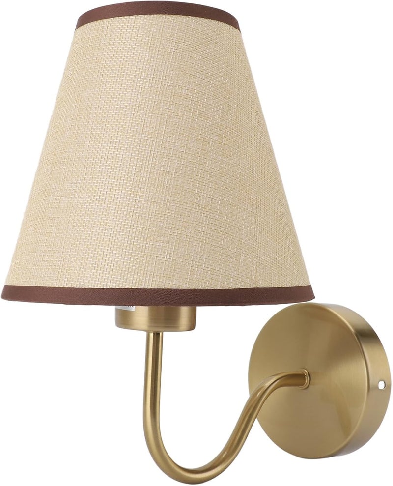 Linen Modern Decorative Wall Lamp for Bedroom Living Room Hallway 110‑220V, Simple Installation, for Indoor Home Office, Iron Linen 6.3in X 6.7in - Image 4