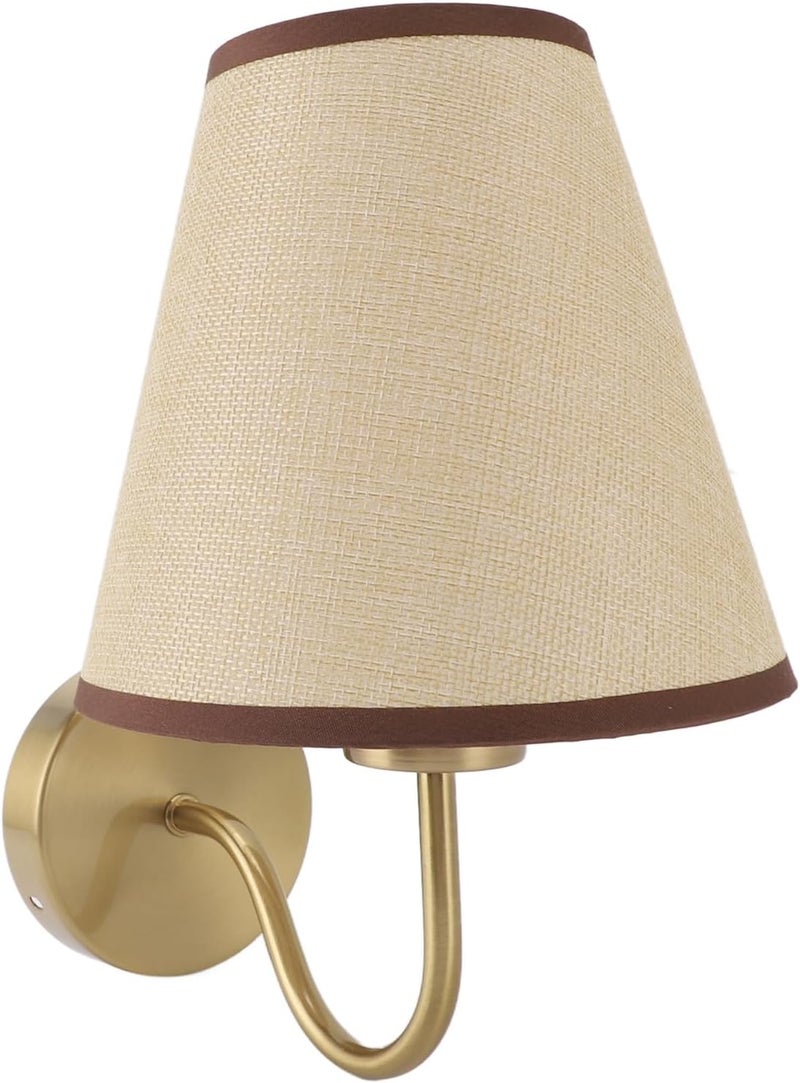 Linen Modern Decorative Wall Lamp for Bedroom Living Room Hallway 110‑220V, Simple Installation, for Indoor Home Office, Iron Linen 6.3in X 6.7in - Image 5