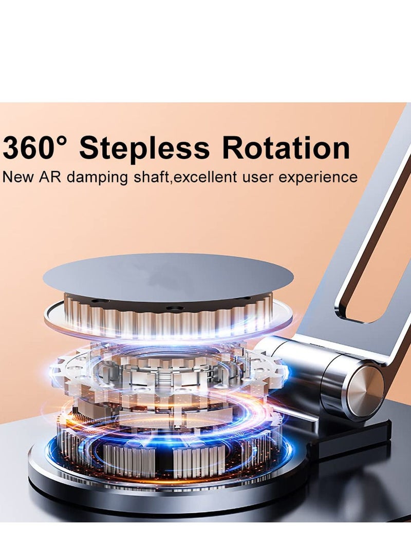 Y&D Tablet Stand, Rotatable and Foldable ipad Update Stand Portable iPad Holder for Desk, Compatible with 4.7-12 Inch Tablets Smartphones, Grey - Image 4