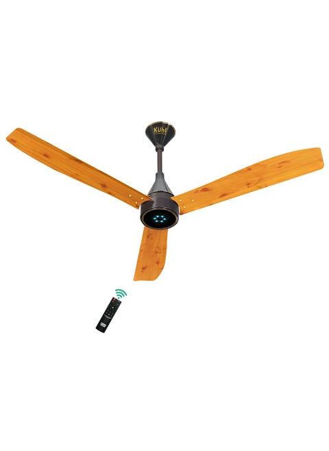 KUHL Arctis A8 1200 mm BLDC 65 Power Saving BLDC Ceiling Fan With Remote BEE 5 Star Rated ISI Marked High Air delivery with LED Indicators 5 Year Warranty on Motor Pinewood