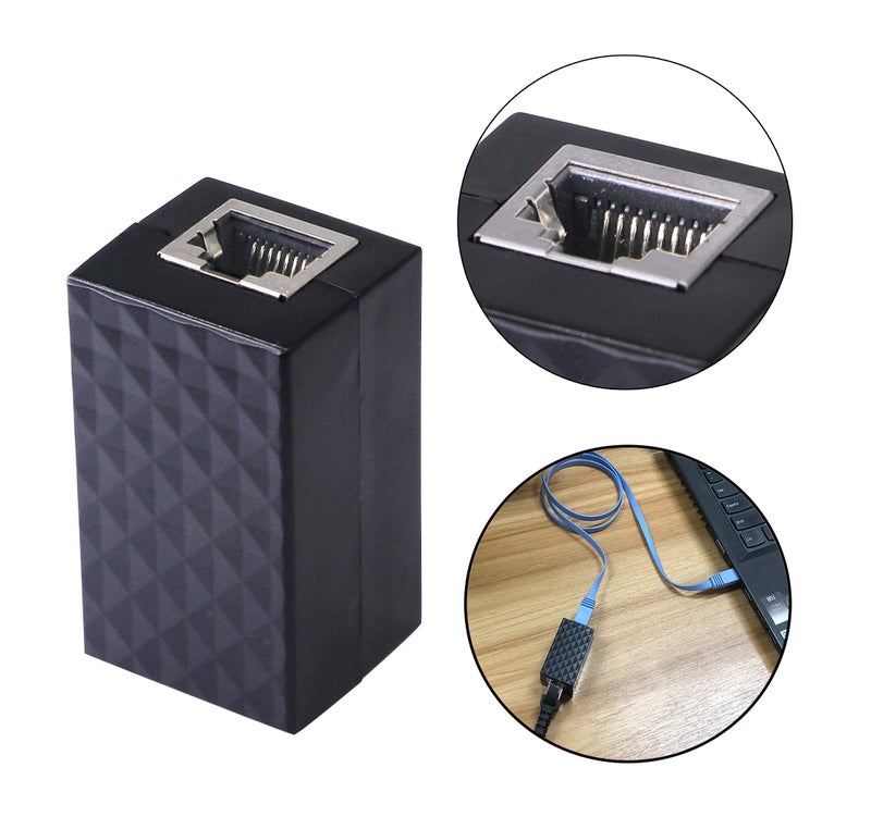 CERRXIAN Ethernet Surge Protector RJ45 Coupler Female to Female Network Surge Protector Outdoor Arrester Protection Device Extension Adapter(2-Pack) - Image 3