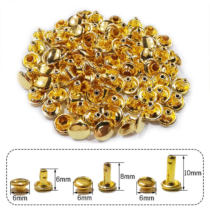 DIY Round Alloy Double-Sided Rivets for Belts Imitation gold 