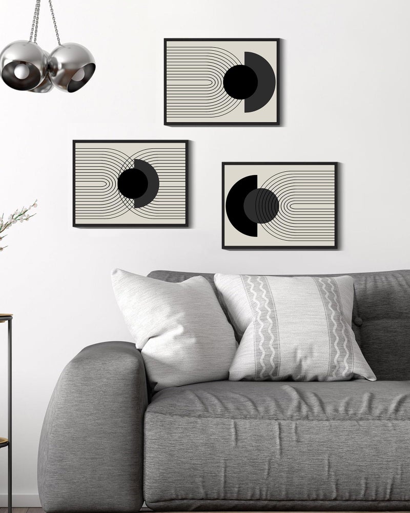 Drsoum Black Boho Wall Art Framed Modern Decor Bohemian Wall Decor Abstract Geometry Lines Prints Ready to Hang 11x14in Black Framed - Image 5