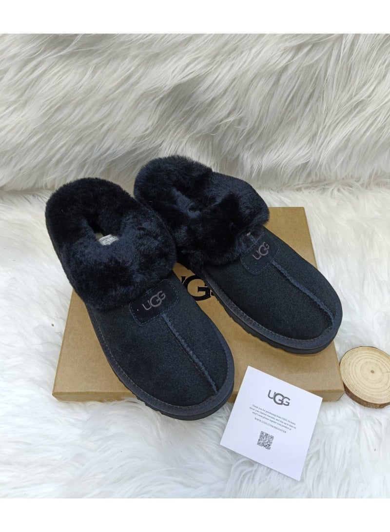 UGG Tazzette Women's winter Mule, Slipper with Fur - Black - Image 1