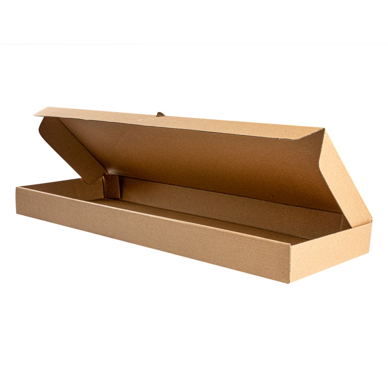 Restaurantware Restaurantware-Eco Pie 24 x 12 x 2 Inch Flatbread Takeaway Boxes, 50 Sturdy Corrugated Pizza Boxes - E-Flute Design, Tab-lock System, Kraft Paper Pizza Boxes, Disposable, For Flatbreads  - Image 1