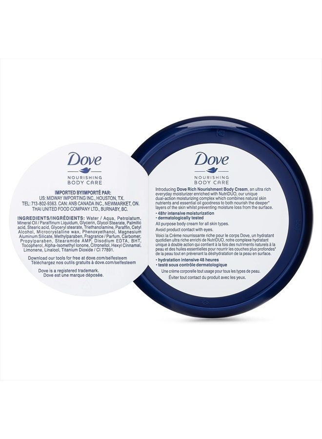 Dove Nourishing Body Care Face, Hand and Body Rich Nourishment Cream for Extra Dry Skin with 48 Hour Moisturization, 2.53 FL OZ (Pack of 1) - Image 3