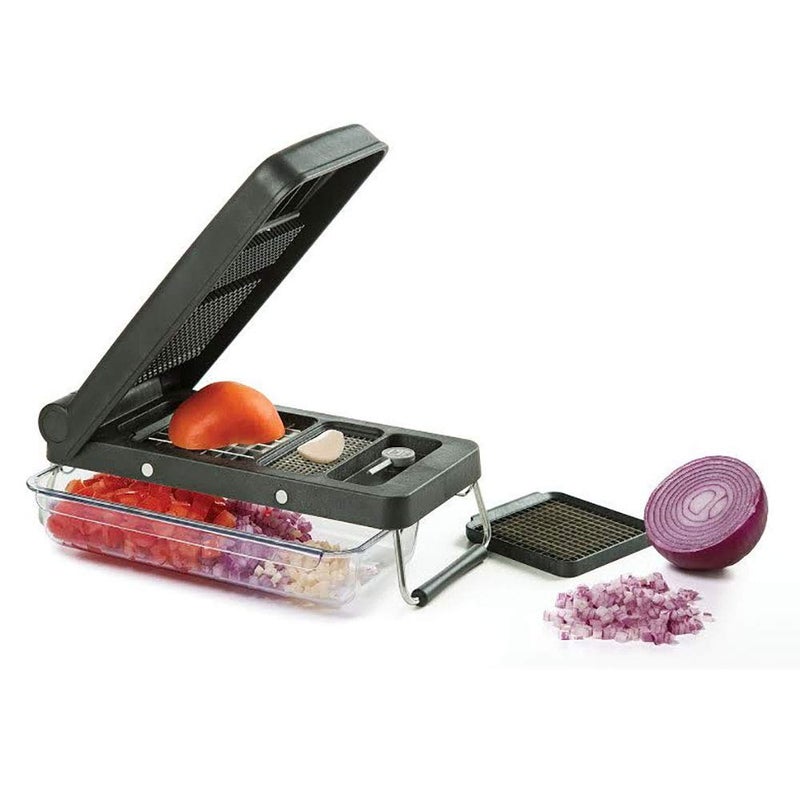 PL8 Professional Chopper Black  MultiFunctional Vegetable Chopper Dicer and Mincer with Sturdy Stainless Steel Frame Perfect for Onions Tomatoes and More