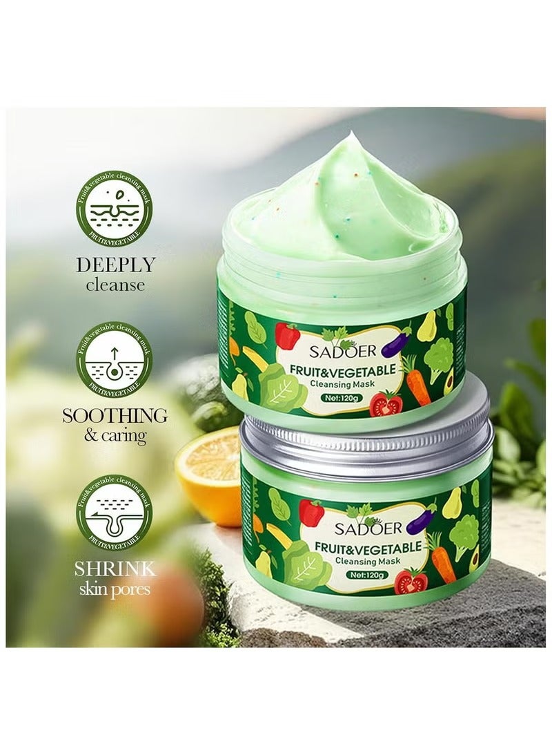 SADOER Nigwedete Organic Vegetable & Fruit Face Mask, 2.7% Azelaic Acid – Exfoliating, Pore Minimizer, Hydrating & Refreshing Skincare for Acne, Oily Skin & Blackheads - Image 3