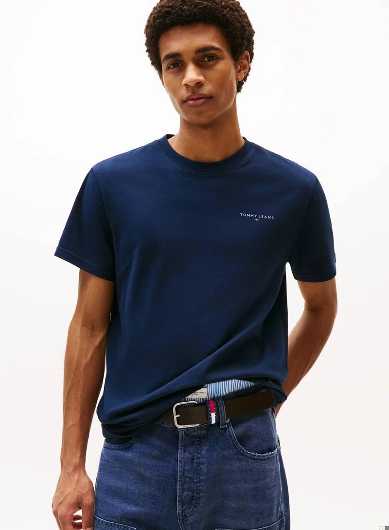 TOMMY JEANS  Linear Logo Slim T-Shirt for Men | Best Price UAE