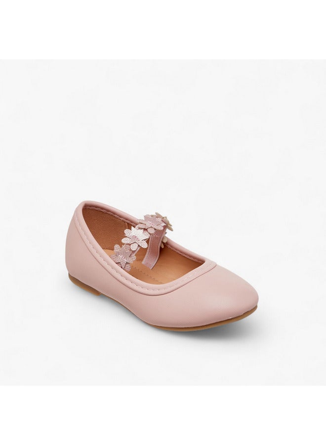 Flora Bella By Shoexpress Girls Floral Accent Ballerina Shoes with Elasticated Strap - Image 2