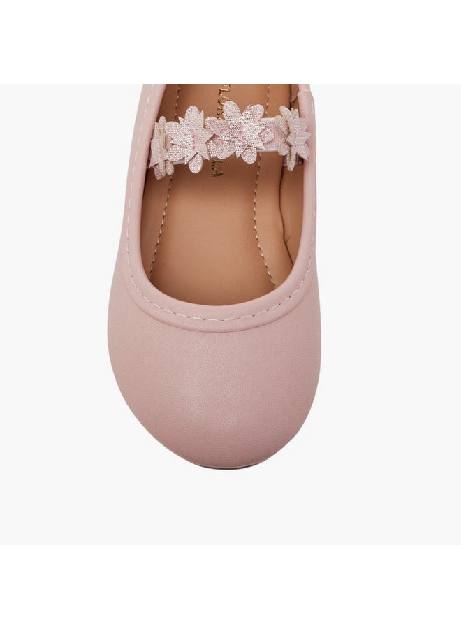 Flora Bella By Shoexpress Girls Floral Accent Ballerina Shoes with Elasticated Strap - Image 4