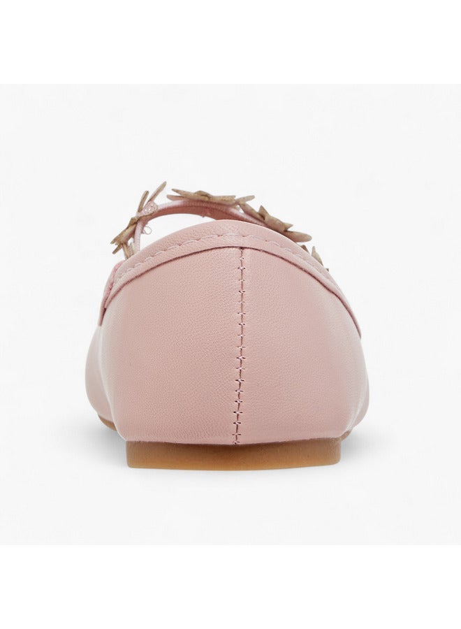 Flora Bella By Shoexpress Girls Floral Accent Ballerina Shoes with Elasticated Strap - Image 5