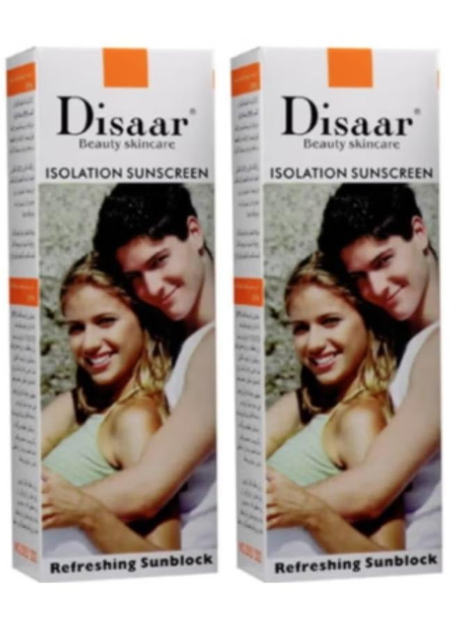 Disaar 2pcs Disaar Isolation Sunscreen Moisturizing Cream SPF 90 , 80 ml - Image 1