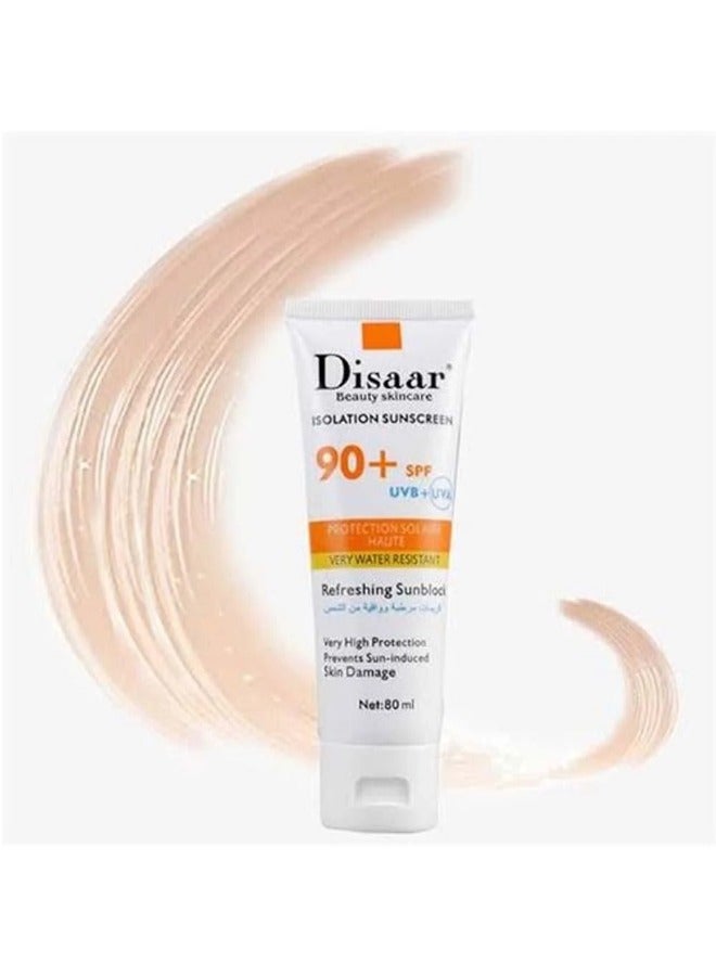 Disaar 2pcs Disaar Isolation Sunscreen Moisturizing Cream SPF 90 , 80 ml - Image 3