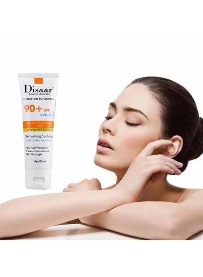 Disaar 2pcs Disaar Isolation Sunscreen Moisturizing Cream SPF 90 , 80 ml - Image 4