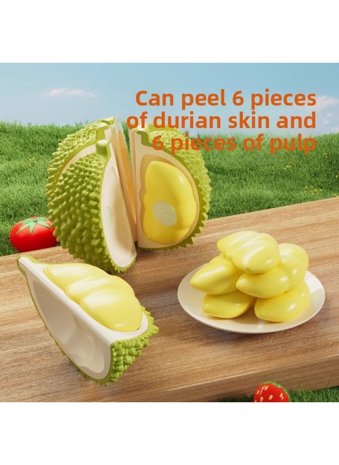 Generic - Mai Lebao Simulation Durian Toy Hand Tear Peel Decompression Chie Cheele Fruit Baby Children Simulation Play-house-Specifications:Durian 14-piece Set - Image 1