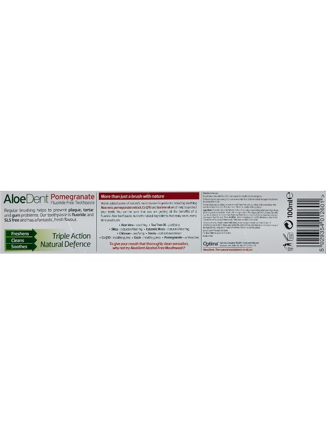 Aloe Dent Triple Action Pomegranate Toothpaste, 100 Ml - Image 2