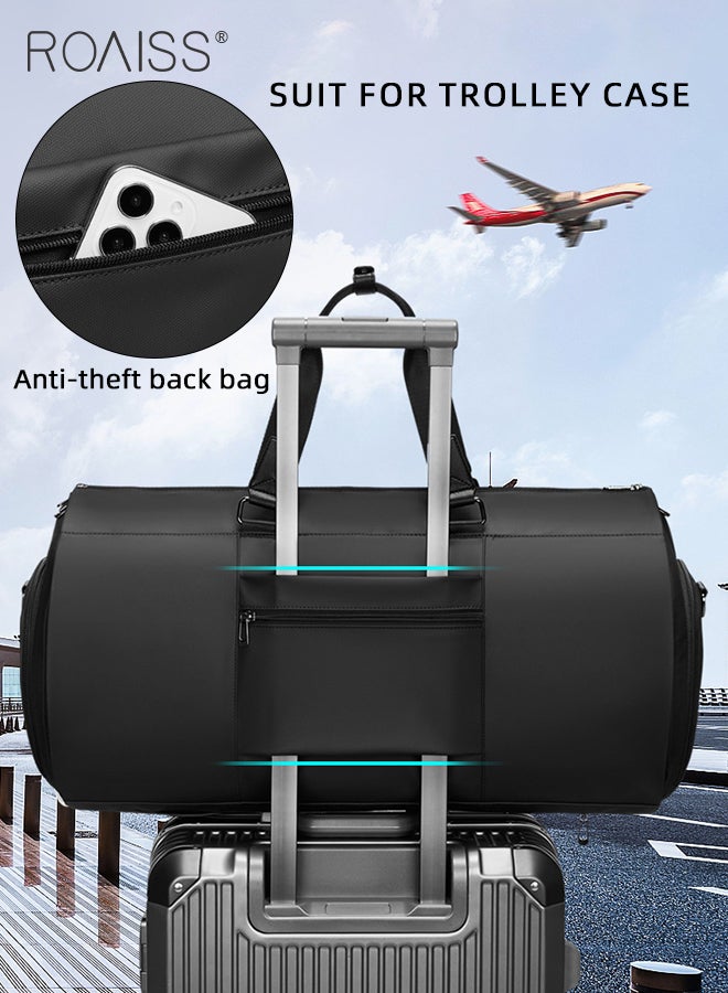 roaiss Multifunctional Fitness Travel Bag for Man Business Large Capacity Expandable Suit Bag Mans Multi Compartment Design Foldable Waterproof Luggage Bag with Independent Shoe Compartment - Image 4