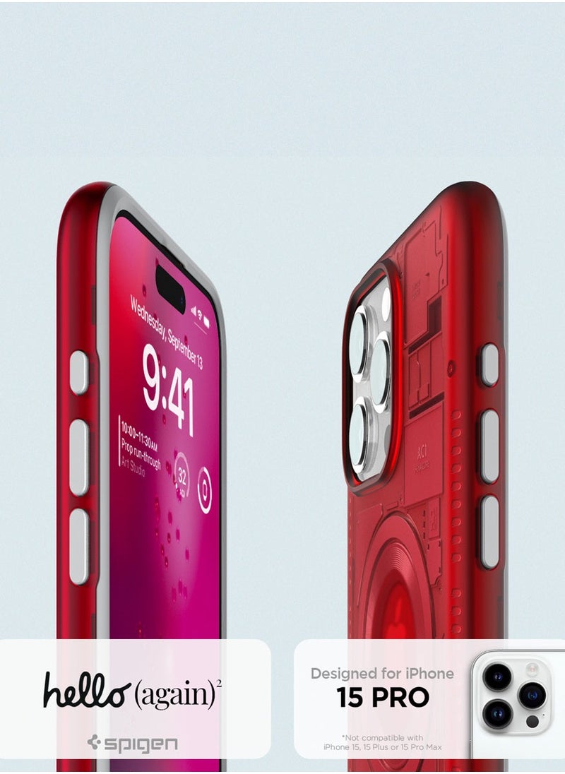 Classic C1 MagFit for iPhone 15 Pro Case Cover with MagSafe & Extreme Protection Tech - Ruby