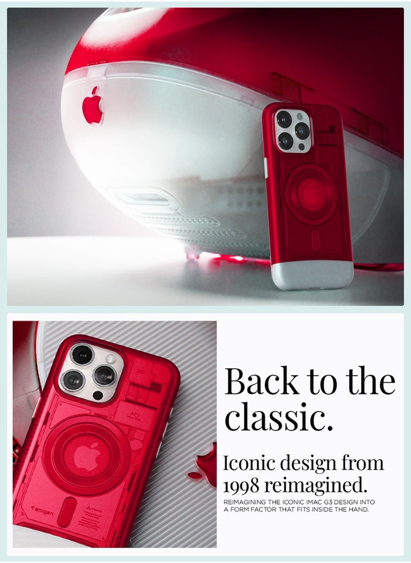 Spigen Classic C1 MagFit for iPhone 15 Pro Case Cover with MagSafe & Extreme Protection Tech - Ruby  - Image 2