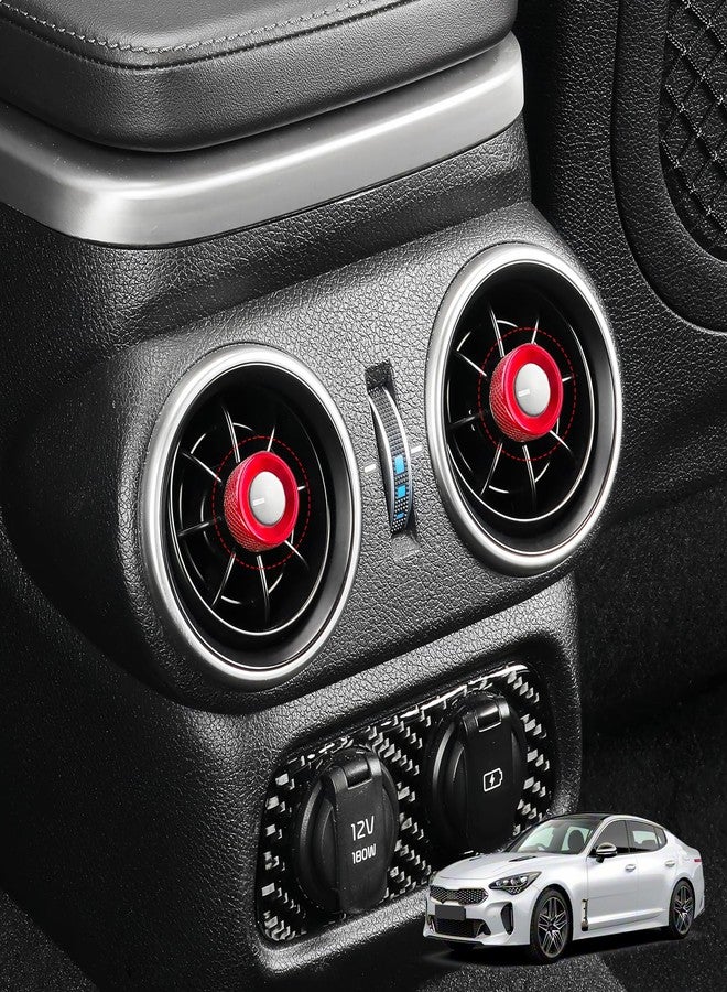 JUIVEEL Aluminum Rear Air Conditioner Vent Knob Cover Compatible with Kia Stinger 2018-2023 Accessories (Red, 2 PCS) - Image 4