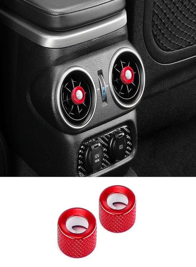 JUIVEEL Aluminum Rear Air Conditioner Vent Knob Cover Compatible with Kia Stinger 2018-2023 Accessories (Red, 2 PCS) - Image 1