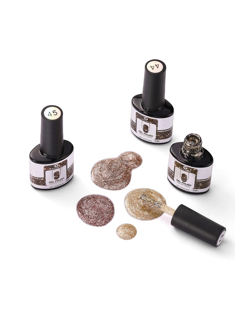 SYOSI Gel Nail Polish Set, Glitter Color UV LED Gel Nail Kits Gel Polish Kit Soak Off  Nail Art Design Decoration Gift for Girls Women Home DIY 6Pcs - Image 5