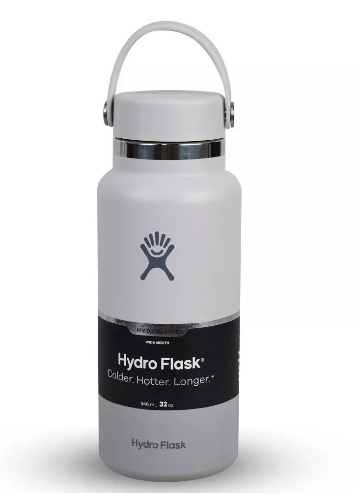 Hydro Flask Hydro Flask 32oz Wide Mouth Vacuum Insulated Stainless Steel Water Bottle With Lid for Cold Drinks, Sports, Travel, Car, Gym, Outdoors, School -Moon light grey  - Image 1