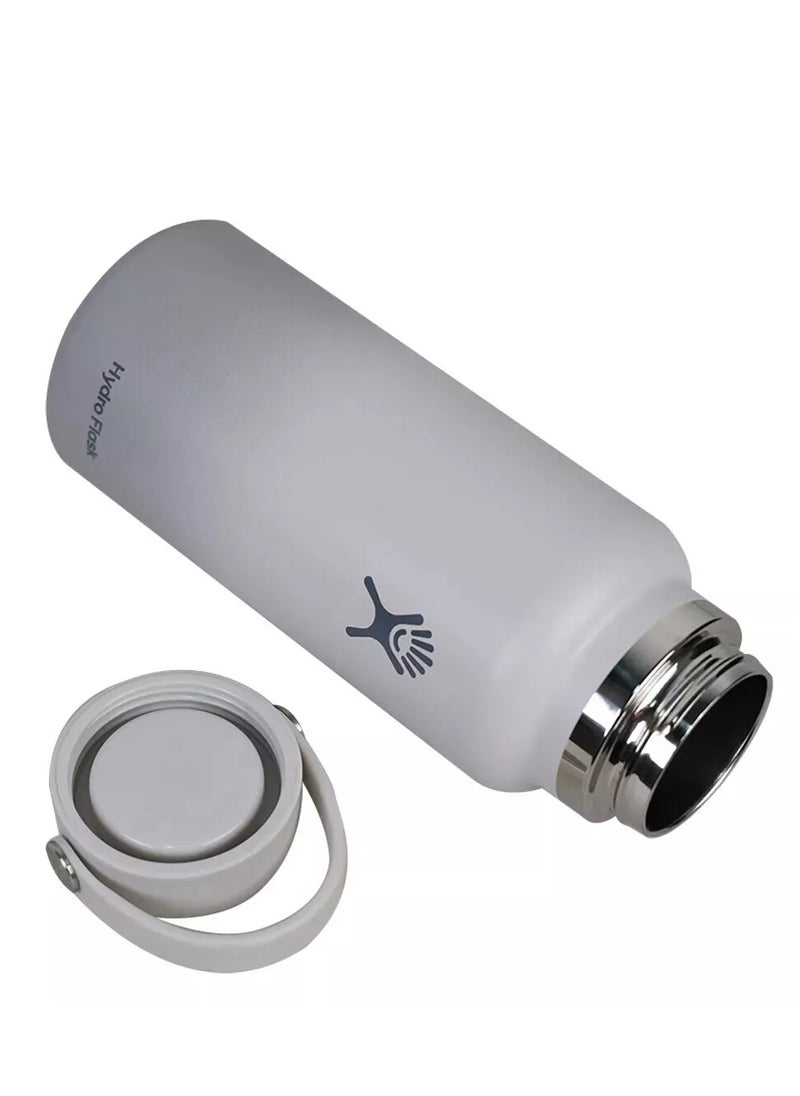 Hydro Flask Hydro Flask 32oz Wide Mouth Vacuum Insulated Stainless Steel Water Bottle With Lid for Cold Drinks, Sports, Travel, Car, Gym, Outdoors, School -Moon light grey  - Image 5