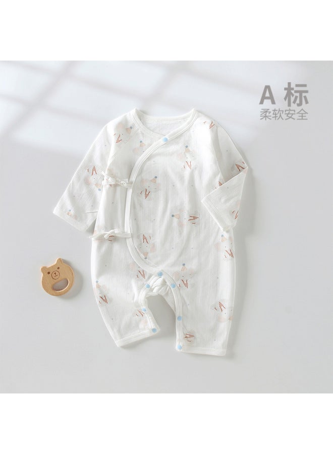 Baby Summer Clothes Thin All-in-one Long-sleeved Lace-up Boneless Baby Climbing Clothes Baby Summer Clothes Class A Cotton