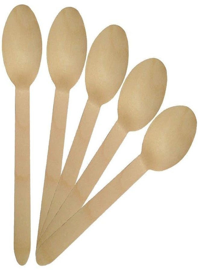 SANWALSA [ Pack of 50pcs, 140mm] Disposable Wooden Spoons | Wooden Dining Tableware Spoons Set | Ideal for Birthday, Wedding, Events & Party - Image 1