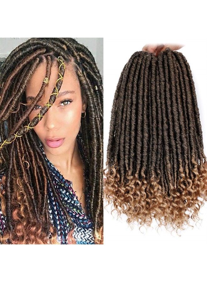 MODERN QUEEN Goddess Locs Crochet Hair 6 Packs 20 Inch Straight Faux Locs Crochet Hair for Black Women, Crochet Pre-Looped Curly Hair Soft Faux Locs Synthetic Braiding Hair Extensions (20 Inch, 6 Packs, 1B-27#) - Image 1
