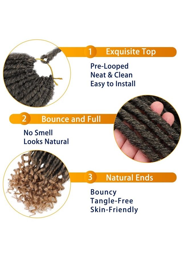 MODERN QUEEN Goddess Locs Crochet Hair 6 Packs 20 Inch Straight Faux Locs Crochet Hair for Black Women, Crochet Pre-Looped Curly Hair Soft Faux Locs Synthetic Braiding Hair Extensions (20 Inch, 6 Packs, 1B-27#) - Image 3