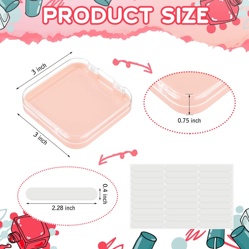 AceOrbit 48 Pcs Press on Nail Boxes with 180 Pcs Adhesive Double Sided Tape Acrylic Press on Nail Packaging Cases in 4 Colors Transparent Storage Case Organizer for Display Art Salon Supplies - Image 3
