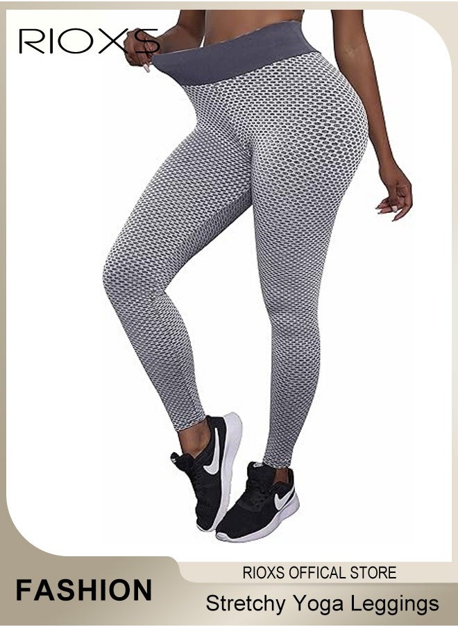 RIOXS - Women's High Waisted Leggings, Tummy Control Yoga Leggings, Soft Comfy Leggings Lifting Pants, Printed Skinny Stretchy Pants For Women Ladies Running Workout Pamela - Image 1