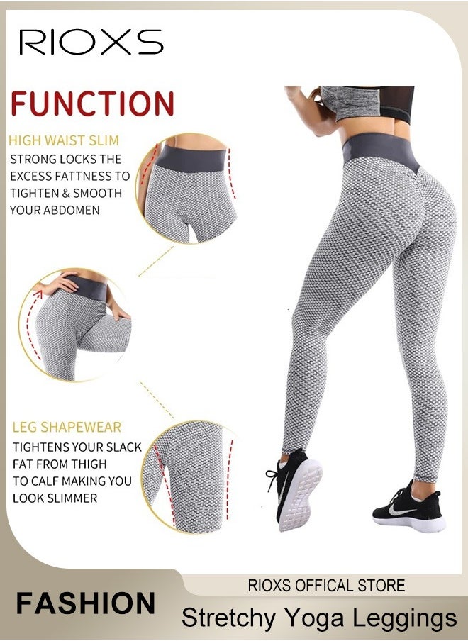 RIOXS - Women's High Waisted Leggings, Tummy Control Yoga Leggings, Soft Comfy Leggings Lifting Pants, Printed Skinny Stretchy Pants For Women Ladies Running Workout Pamela - Image 1