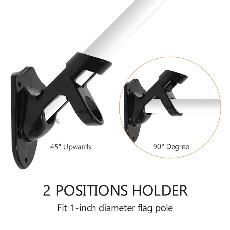 Flag Pole Holder Two Positions Flag Pole Mounting Bracket 1 Inch Inner Diameter Aluminum Alloy Flag Holder with Hardware - Image 5