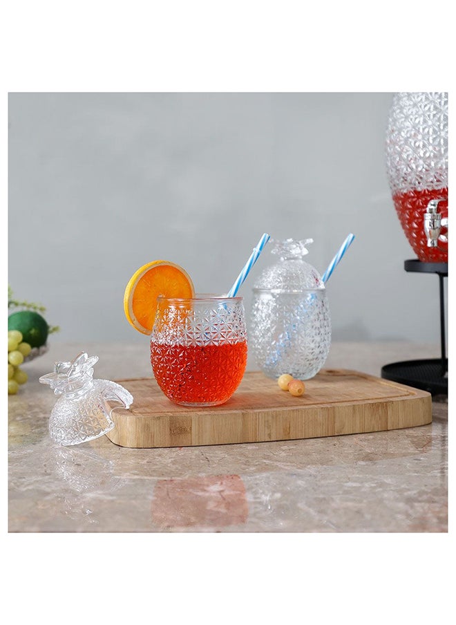 DANUBE HOME Mysteva 2 Piece Pineapple Cups Set With Straw 550Ml L 20 x W 10 x H 15 Cm  - Image 1