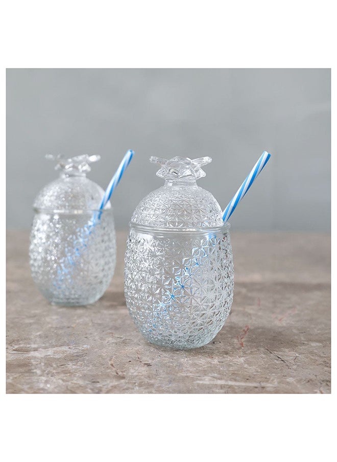 DANUBE HOME Mysteva 2 Piece Pineapple Cups Set With Straw 550Ml L 20 x W 10 x H 15 Cm  - Image 2
