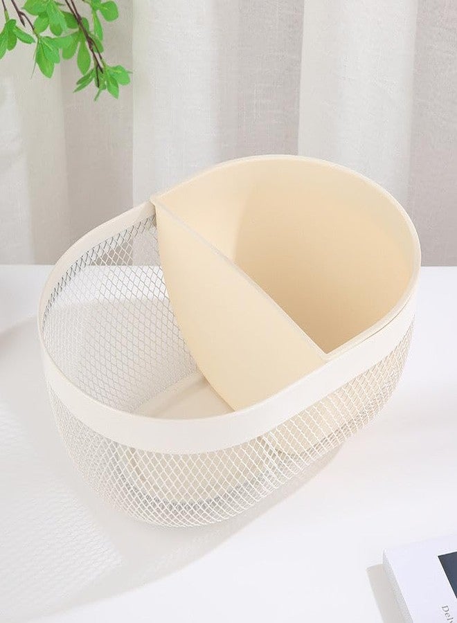 BLISSBORN Premium Metal Mesh Storage Basket for Kitchen, Office & Home | Multipurpose Organizer Basket for Fruits, Vegetables, Stationery & Cosmetics (White, Pack of 1) - Image 5