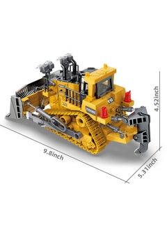 Dwi Dowellin Dwi Dowellin Rc Bulldozer Toys for Boys,Construction Remote Control Bulldozer with Metal bulldozing Shovel Lights/Sounds for Kids Boys  - Image 2