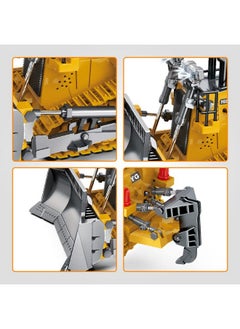 Dwi Dowellin Dwi Dowellin Rc Bulldozer Toys for Boys,Construction Remote Control Bulldozer with Metal bulldozing Shovel Lights/Sounds for Kids Boys  - Image 3