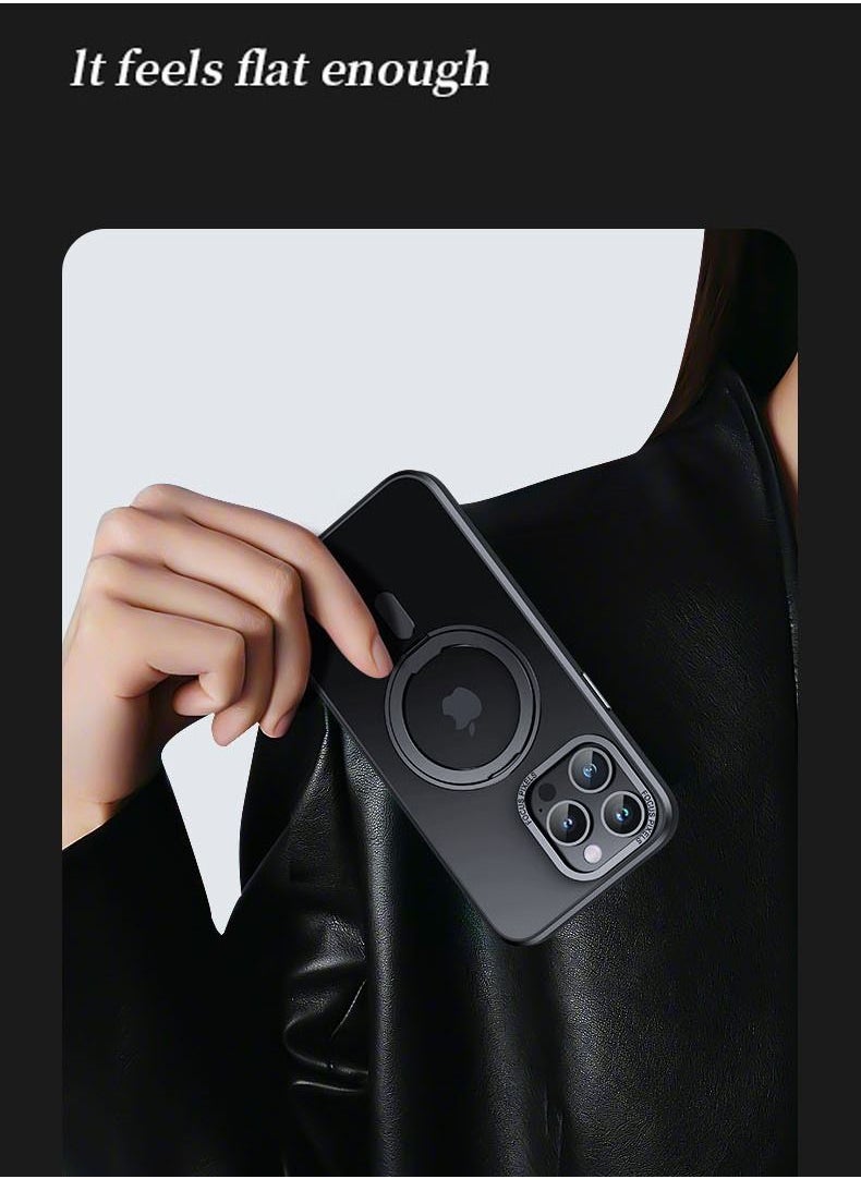 Color Fans - For iPhone 13 Pro 6.1 inch Case Magnetic Magsafe Ring Stand Black Cover - Image 1