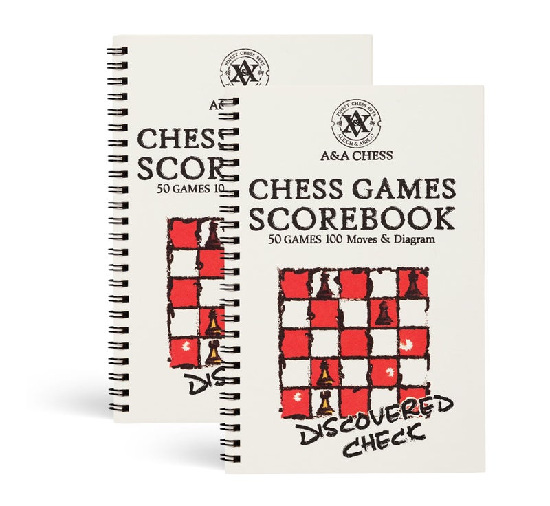 A&A Eye-Protection Chess Scorebook/Matches  Score Pad / 50 Games / 100 Moves / 2 Pack - Image 1