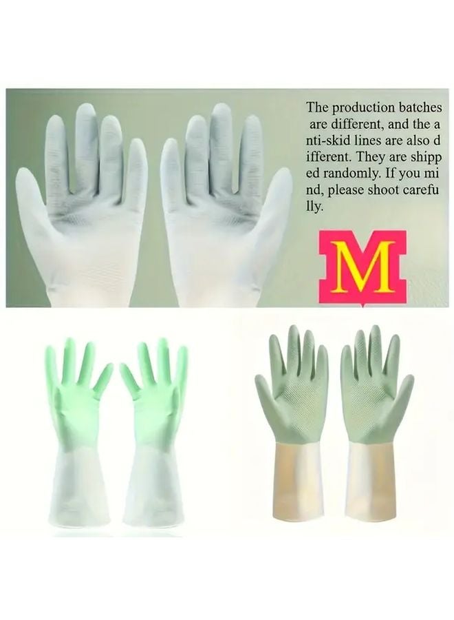 Green Heavy Duty Waterproof Latex Gloves Non Slip Grip Soft Durable Kitchen Cleaning - Image 1