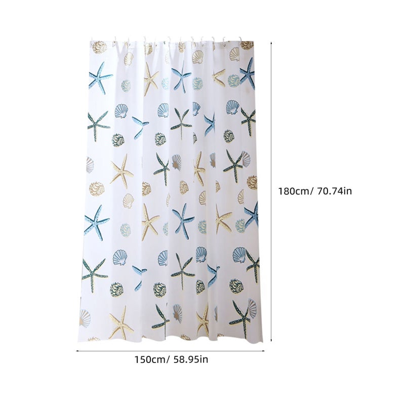 2pcs Cartoon Printing PEVA Partition Curtain PVEA Shower Curtain Cloth Shower Curtains Bathing Curtain Home Shower Room Decoration (150x180 CM) - Image 2
