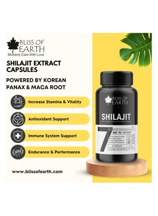 Shilajit Capsules 600Mg Per Serving 60 Counts With Korean Red Panax Ginseng And Maca Root Extract - view 2