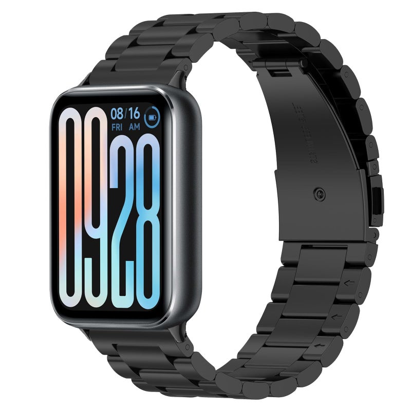 eWINNER Stainless Steel 3-Beads Strap Compatible with Xiaomi Mi Smart Band 9 Pro/8 Pro, Redmi Watch 5/4 – Adjustable Replacement Bracelet - Image 2